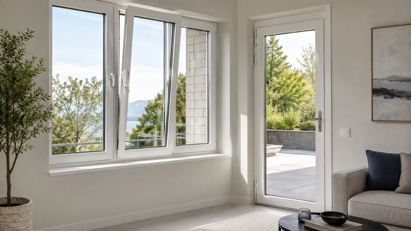 نمای داخلی با پنجره‌های UPVC